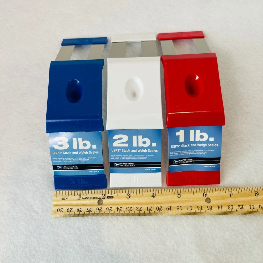 USPS Stack and Weigh Scales Red White Blue Shipping‎ Scale Set 1-6 lbs Capacity